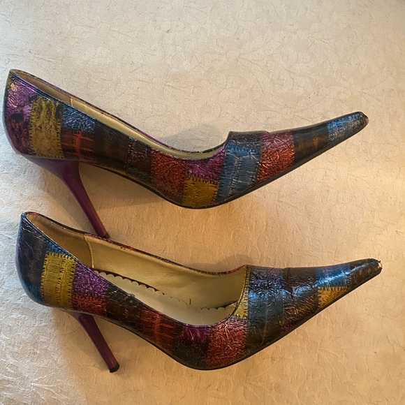 Multicolored shoe with purple 4 heel - Picture 2 of 5